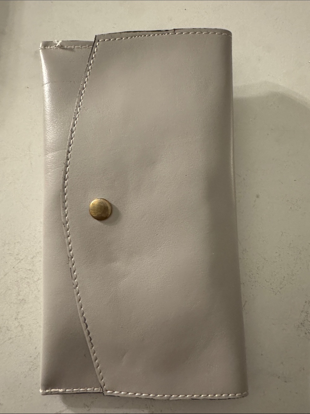 Italian Shoemakers Light Gray Leather Long Wallet